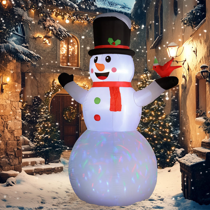 Outsunny 12' Christmas Inflatable Snowman with Rotating Colorful LED Light