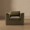 Haven Contemporary Modern Upholstered Accent Chair in Forest Green | Fauteuil d’appoint contemporain et moderne Haven, tapisse, vert foret