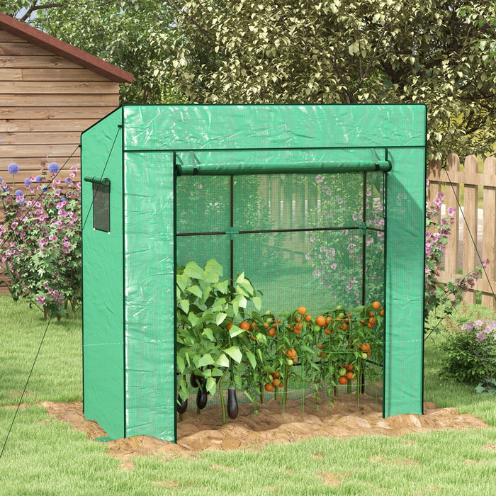 Outsunny Tomato Greenhouse With Reinforced Pe Cover Walk-in Green House