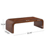 Haven 53.7" Modern Waterfall Coffee Table Rectangular Burl Veneer Table with Curved Edges, Brown | Table basse cascade rectangulaire Haven 53,7 pouces moderne placage bois avec bords arrondis, brun