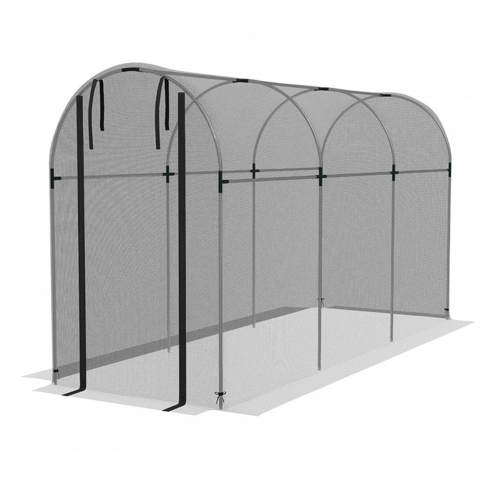 Outsunny 4' X 12' Plant Protection Tent Crop Cage With Door, Black