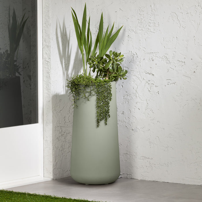 Dalya Tall Outdoor Pot Planter - Sage Green