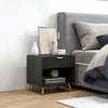 HOMCOM Nightstand with Drawer and Open Compartment for Bedroom, Black