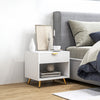 HOMCOM Nightstand with Drawer and Open Compartment for Bedroom, White