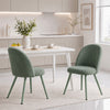 HOMCOM Dining Chairs Set of 2 with Velvet Fabric Upholstery, Dark Green