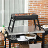 Outsunny Portable Charcoal Grill with Pull-Out Charcoal Basin, Folding Tabletop Barbecue, Compact Camping BBQ, Galvanised Metal, Black