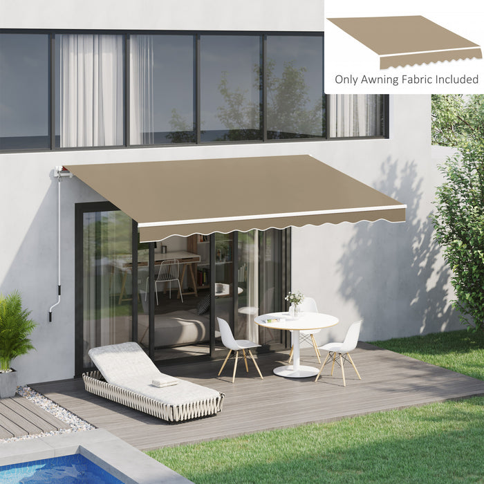 Outsunny 13' X 8' Retractable Awning Replacement Canvas, Beige