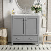Harper 30 Inch Bathroom Vanity with Ceramic Sink and Smart Storage Cabinet, Grey | Harper Meuble de salle de bain 30 pouces avec vasque en ceramique et armoire de rangement intelligent, Gris