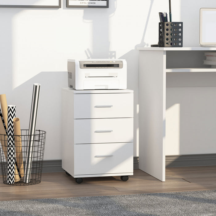 Vinsetto 3 Drawer File Cabinet With Lock And Keys For Home Office