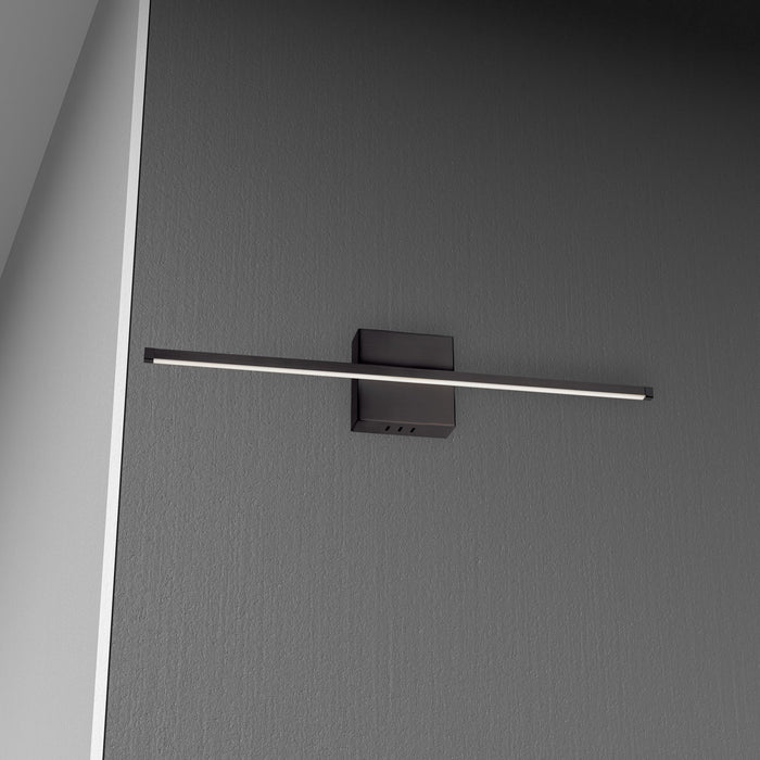 Dainolite Array LED Wall Sconce Horizontal 19w Matte Black White Acrylic Diffuser Lamp