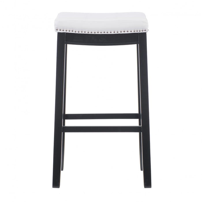 Claridge Faux Leather Backless Barstool - Black and White