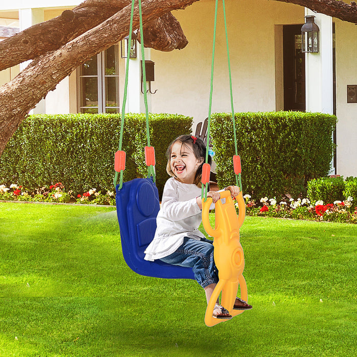 Qaba Kids Swing Set Tree Swing Children Rider Glider With Plastic Hanging For 3+ Years Old Boys And Girls Outdoor Indoor