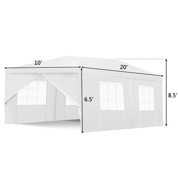 Costway Wedding Tent Canopy Party 10'x20' Heavy Duty Gazebo Cater Event W/ Side Walls