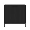 Nordika Slim 2-Door Storage Console Accent Cabinet - Black