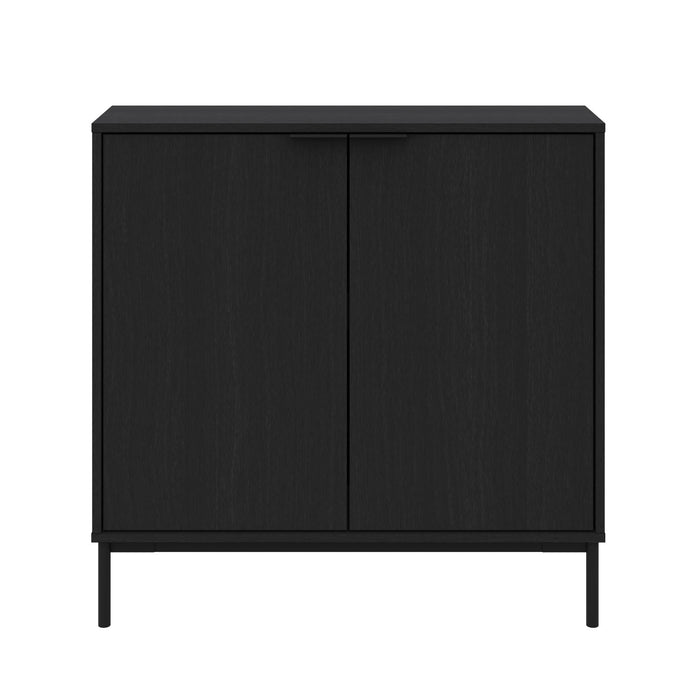 Nordika Slim 2-Door Storage Console Accent Cabinet - Black