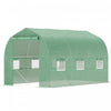 Outsunny 6.6' X 11' X 7' Walk-in Greenhouse Outdoor Plant Tunnel, Green