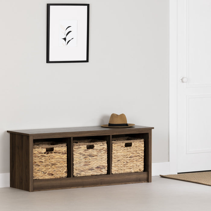Toza Mudroom Storage Bench - Natural Walnut
