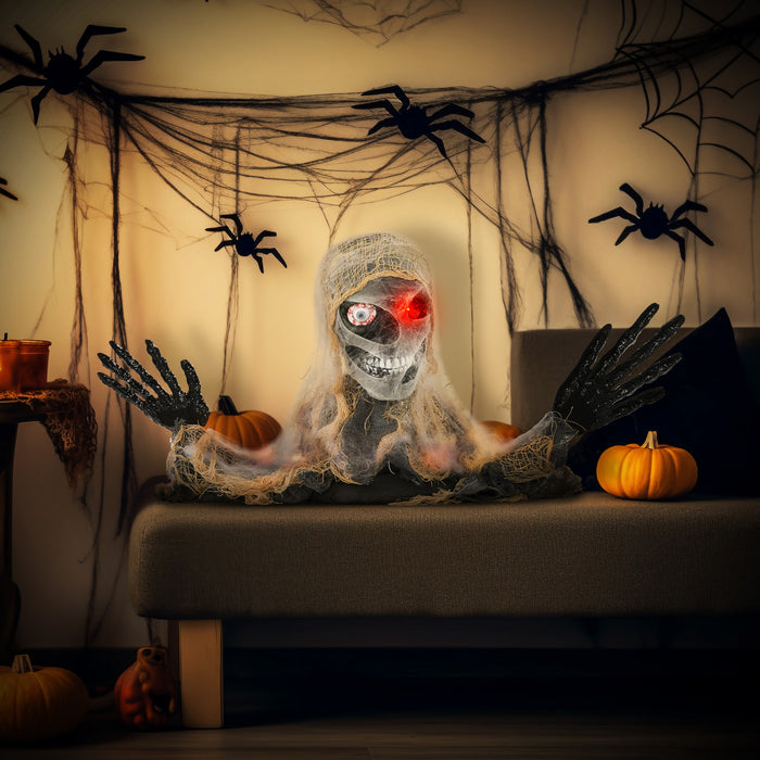 Homcom Halloween Animated Mummy, Half-body Scary Halloween Decoration