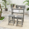 Outsunny 3 Piece Patio Bar Set With 43\"h Bar Table And 2 Bar Stools