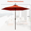 Costway 9FT Patio Solar Umbrella LED Steel Tilt W/ Crank Orange