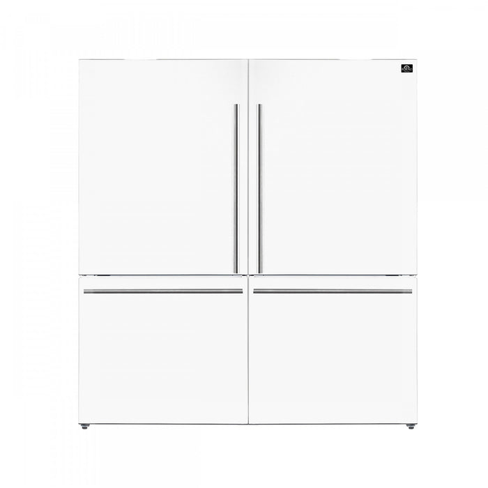 Forno Milano 60-Inch Side-by-Side Refrigerator in White, 34.4 cu.ft - FFFFD1787-60WHT