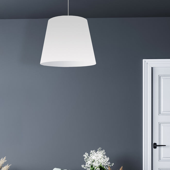 Dainolite Oversized Drum 1 Light Pendant Medium White Shade Lamp
