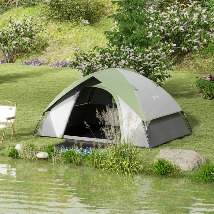 Outsunny 4-5 Man Camping Tent With Sewn-in Floor, 3000mm Waterproof