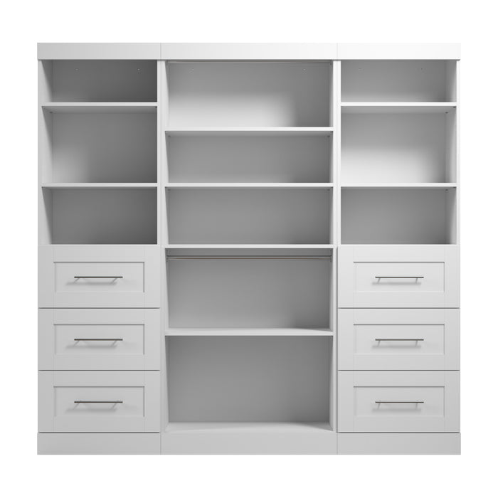 Bestar Pur 86 W Closet Organization System with Drawers - White