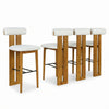 Sophia Indoor Modern Rubberwood Bar Stool Set of 4 with Supportive Backrest,Ivory&Walnut | Sophia – Lot de 4 tabourets de bar modernes d’interieur en bois d’hevea avec dossier de soutien, coloris ivoire et noyer