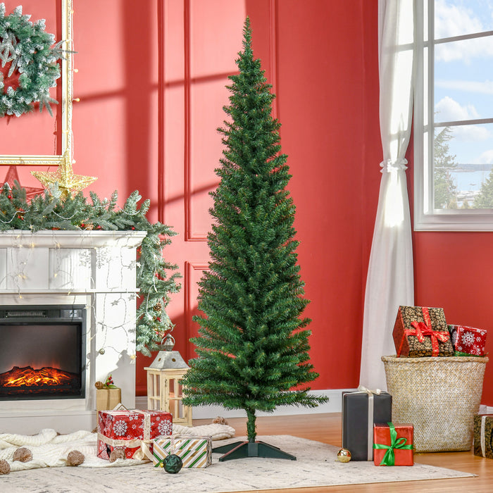 Homcom 6ft Pencil Artificial Christmas Tree With 390 Branches