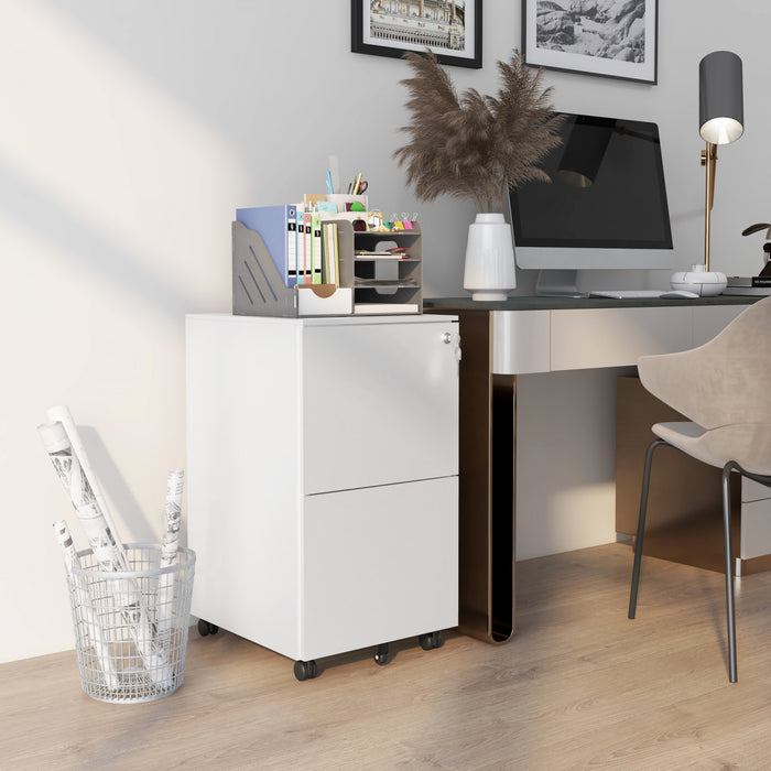 Vinsetto 2-drawer Vertical Filing Cabinet For Letter A4 Legal Size