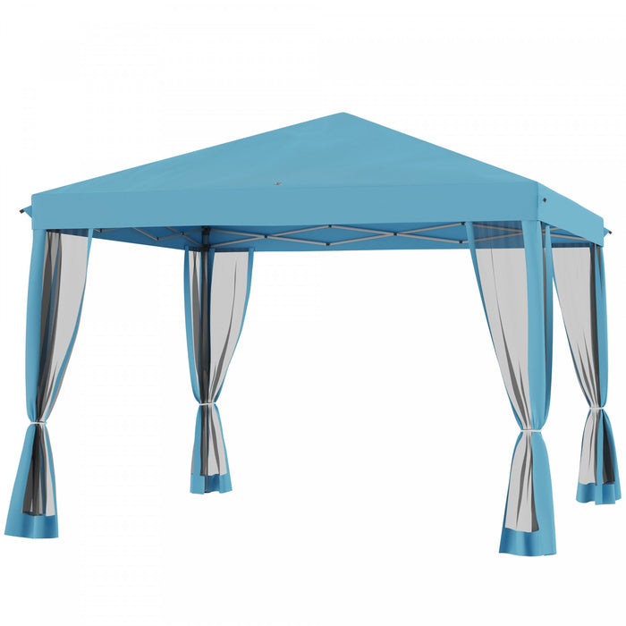 Outsunny 10' X 10' Pop Up Canopy Tent Gazebo With Removable Mesh Sidewall
