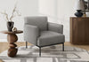 Monarch Specialties - Accent Chair, 33" H, Upholstered, Living Room, Bedroom, Grey Fabric, Black Metal Legs | Monarch Specialties - Chaise D'Appoint, 33"H, Rembourre, Salon, Chambre A Coucher, Gris, Pieds Metal Noir
