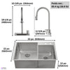 MultiSINK 33 in. D10in. Dual Mounted 60/40 Workstation Kitchen Sink, Waterfall Faucet,Stainless Steel - H-XN30 Laundry Combo | Evier poste de travail MultiSINK 33 po 60/40, prof. 10 po, double pose, robinet cascade, inox - H-XN30
