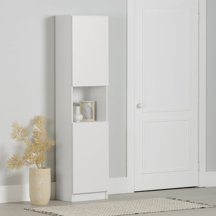 Liora 2-door Narrow Bookcase - Pure White 
