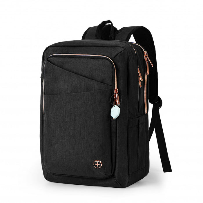 Swissdigital Design Smart Backpack KATY ROSE - Rucksack with Integrated Charging Port - Black