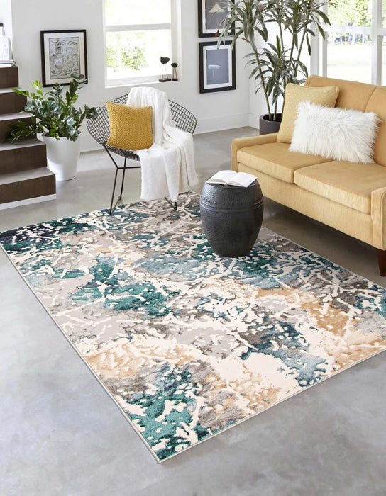 Aura Teal Area Rug - 5'0\" x 8'0\"