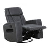 Kingsley 37 in. Leather Match Swivel Glider Recliner - Charcoal | Fauteuil inclinable pivotant a mouvement coulissant Kingsley de 37 po en cuir assorti - Charbon