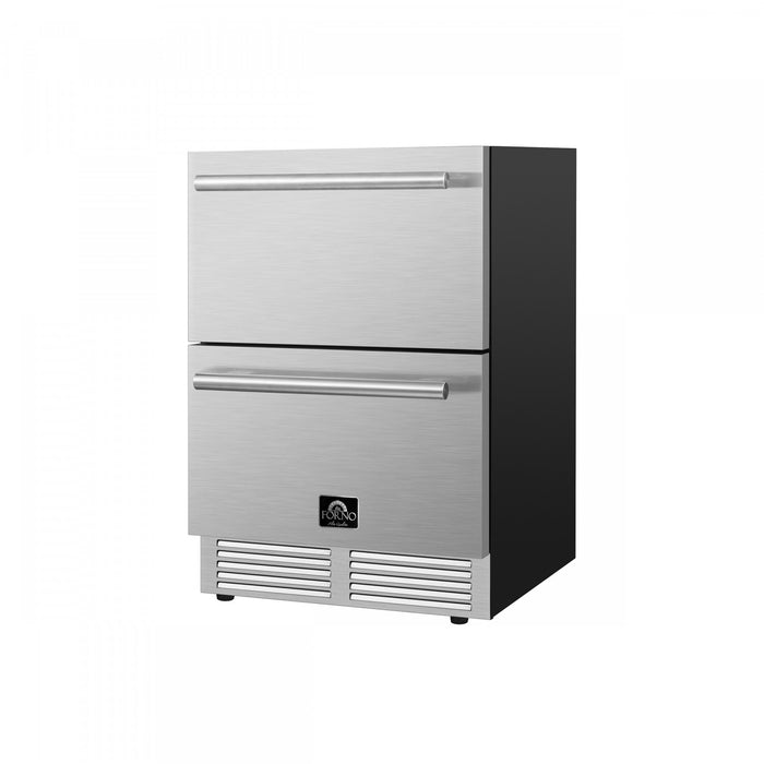 Forno Cosenza 24 Inch Built-In Indoor/Outdoor Drawer Freezer with Ice Maker, 4.69 cu.ft. - FDRBI1838-24S