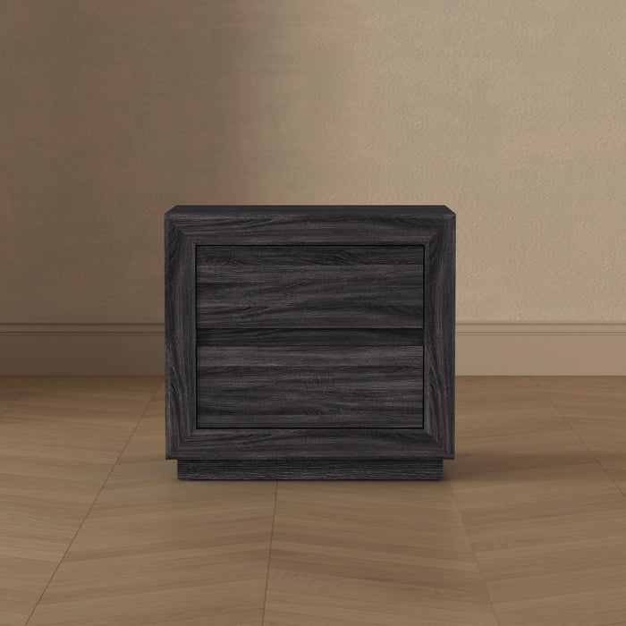 Soren Contemporary 26\" Nightstand in Charcoal Gray (2-Drawer)