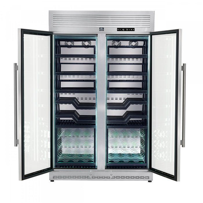 FORNO Abruzzo 48\" Dual Zones Wine Cellar, 102 Bottles, 24 cu. ft Stainless steel, - FWCDR6610-48S