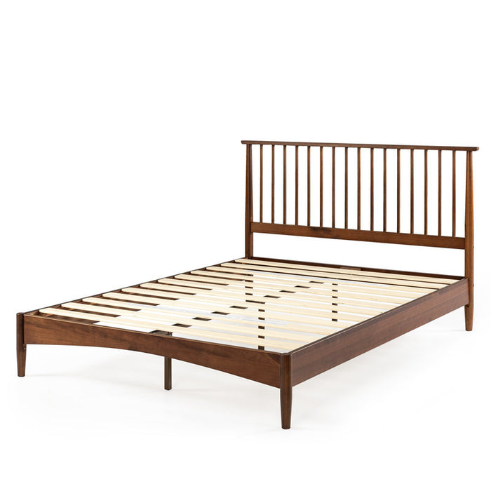 Linda Wood Platform Bed with Headboard - Queen Size