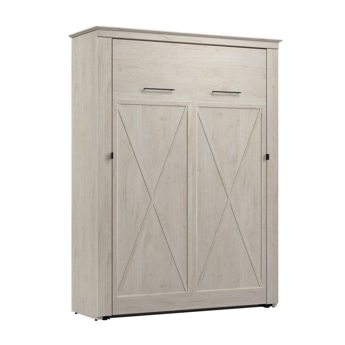 Bestar Key West 63 W Full Murphy Bed - Linen White Oak