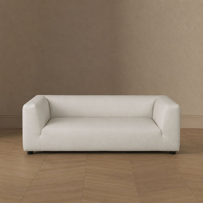 Lukas Contemporary Modern 89\" Upholstered Sofa in Cream