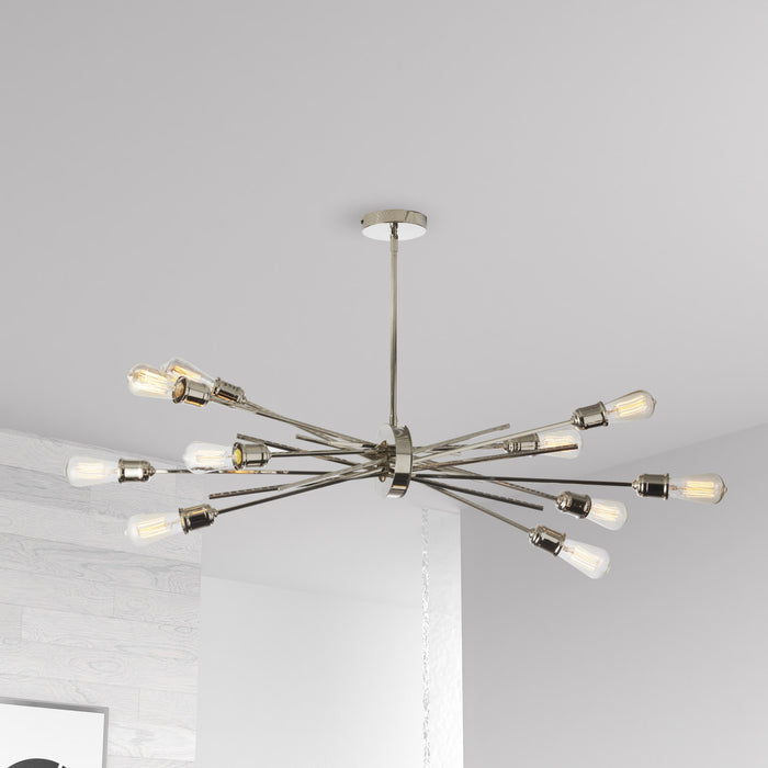 Dainolite Nebraska 10 Light Horizontal Pendant Burnished Chrome Finish Lamp