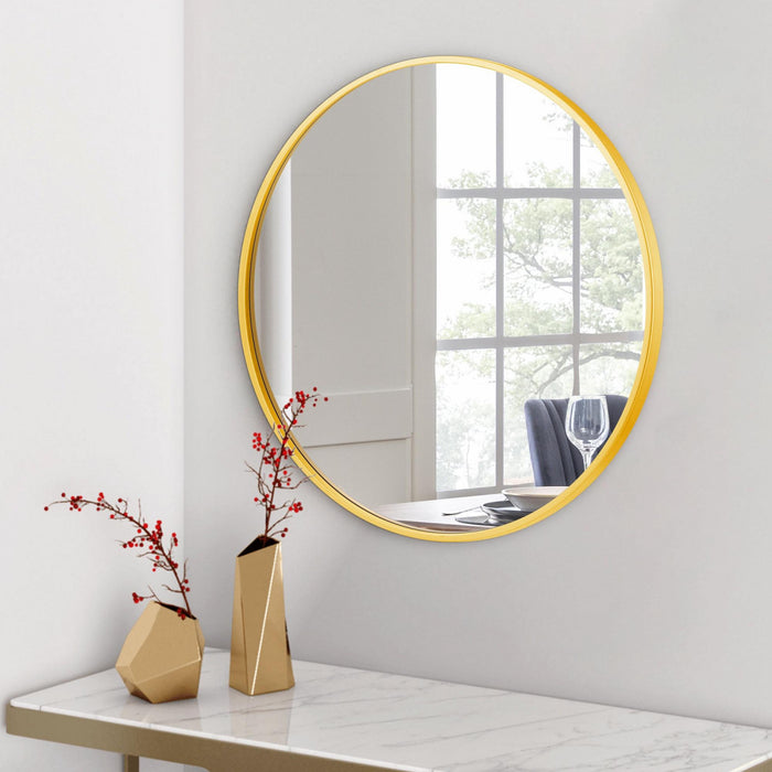 Arcus 30\" X 30\" Hand Crafted Round Mirror - Gold