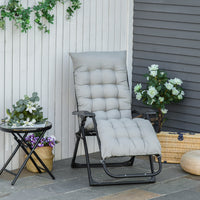 Outsunny Reclining Zero Gravity Chair With Adjustable Backrest, Light Grey
