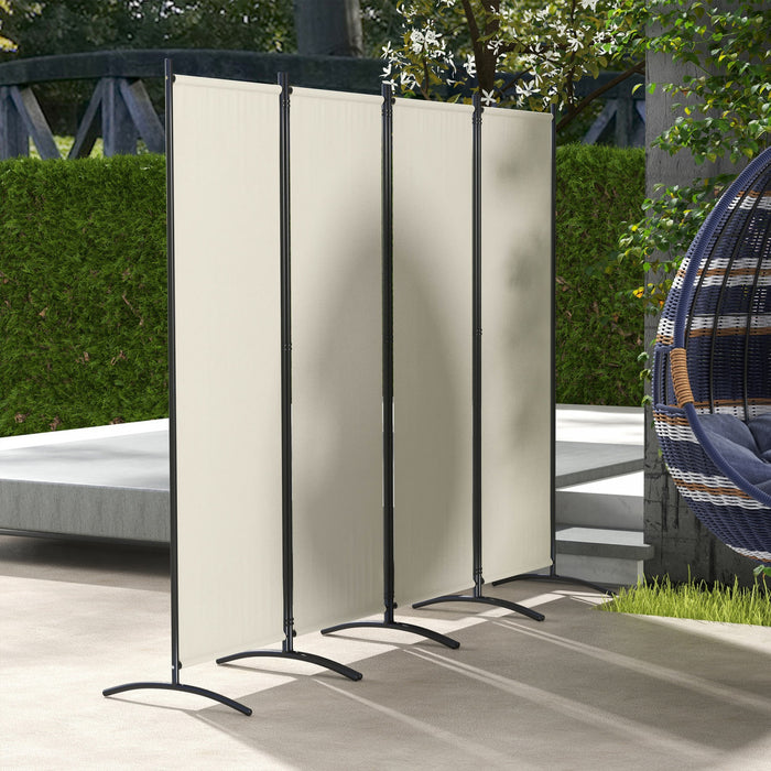 Outsunny Room Divider, 5.6ft Folding Privacy Screen, Cream White