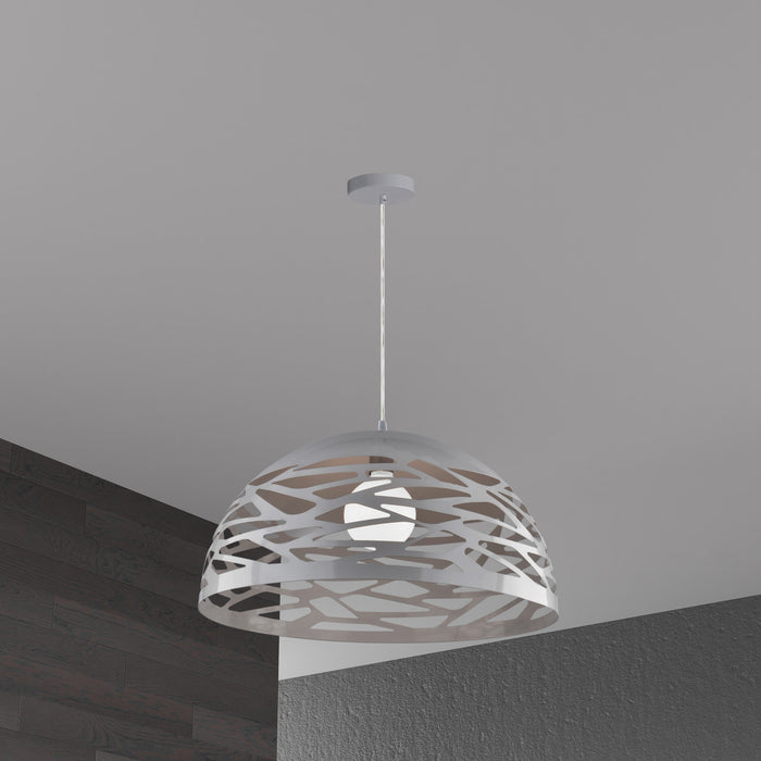 Dainolite Coral 1 Light Pendant 16\" Dia Grey Finish Lamp