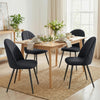 HOMCOM Dining Chairs Set of 4 Kitchen Chairs with Metal Legs Black